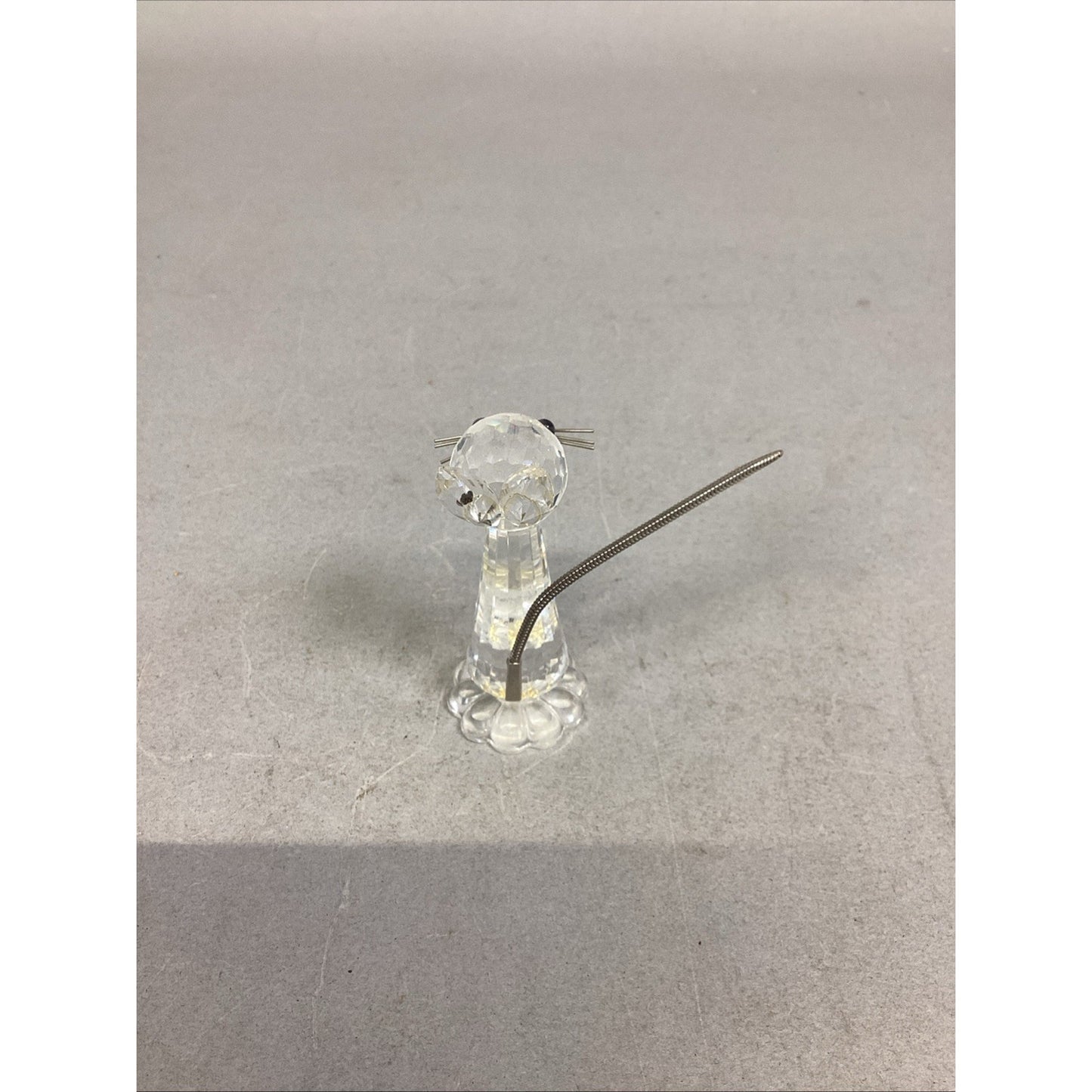 Swarovski Crystal Cat with Metal Whiskers & Flex Tail Figurine - 3”