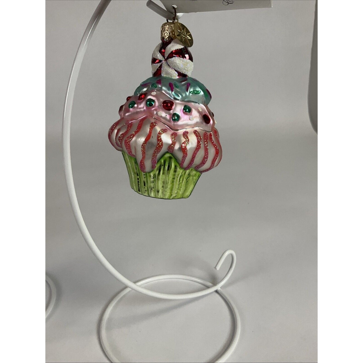 Christopher Radko Mint Confection Cupcake + Tiny Tootsies Christmas Ornaments