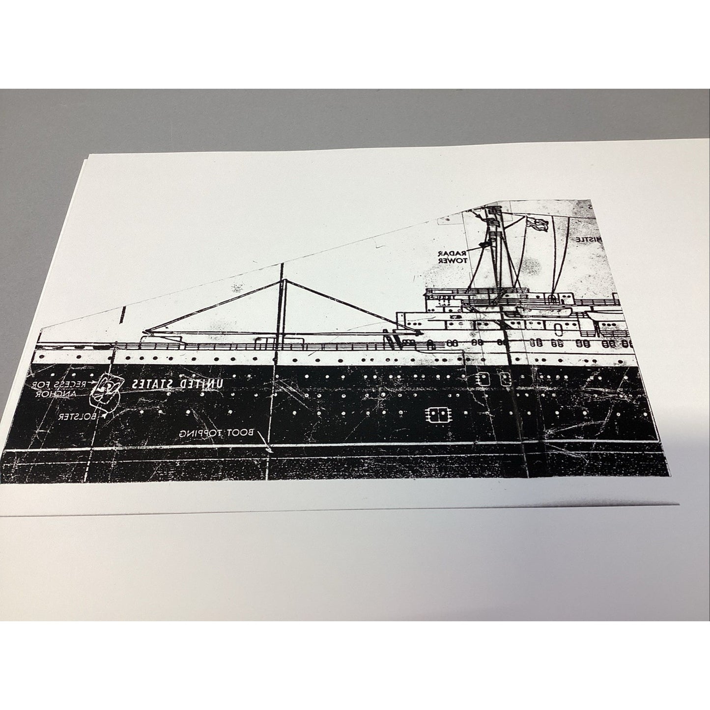 SS United States Model Ship Blue Prints - Interior/Exterior - 13 Sheets - 18x12”