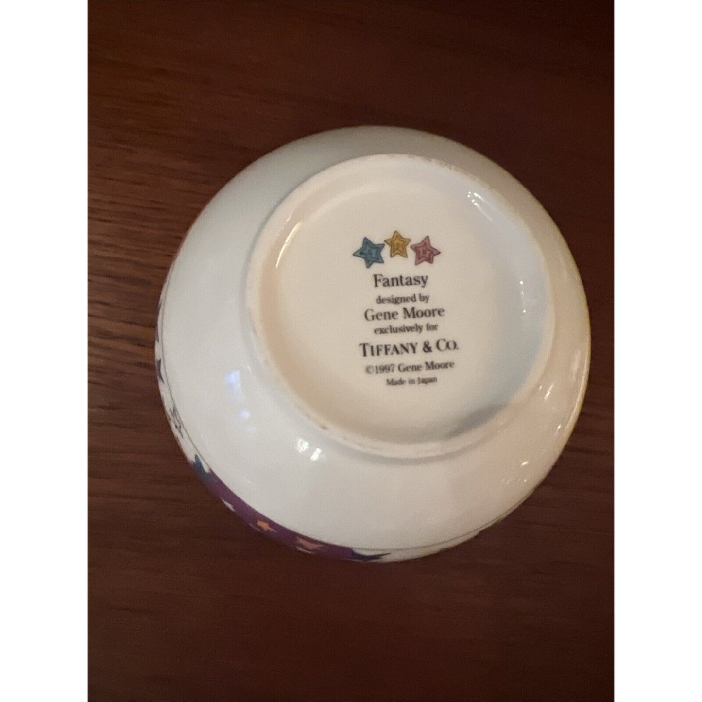 1997 Tiffany & Co ‘Fantasy’ Collection by Gene Moore Plate Bowl 2 Handle Cup Set