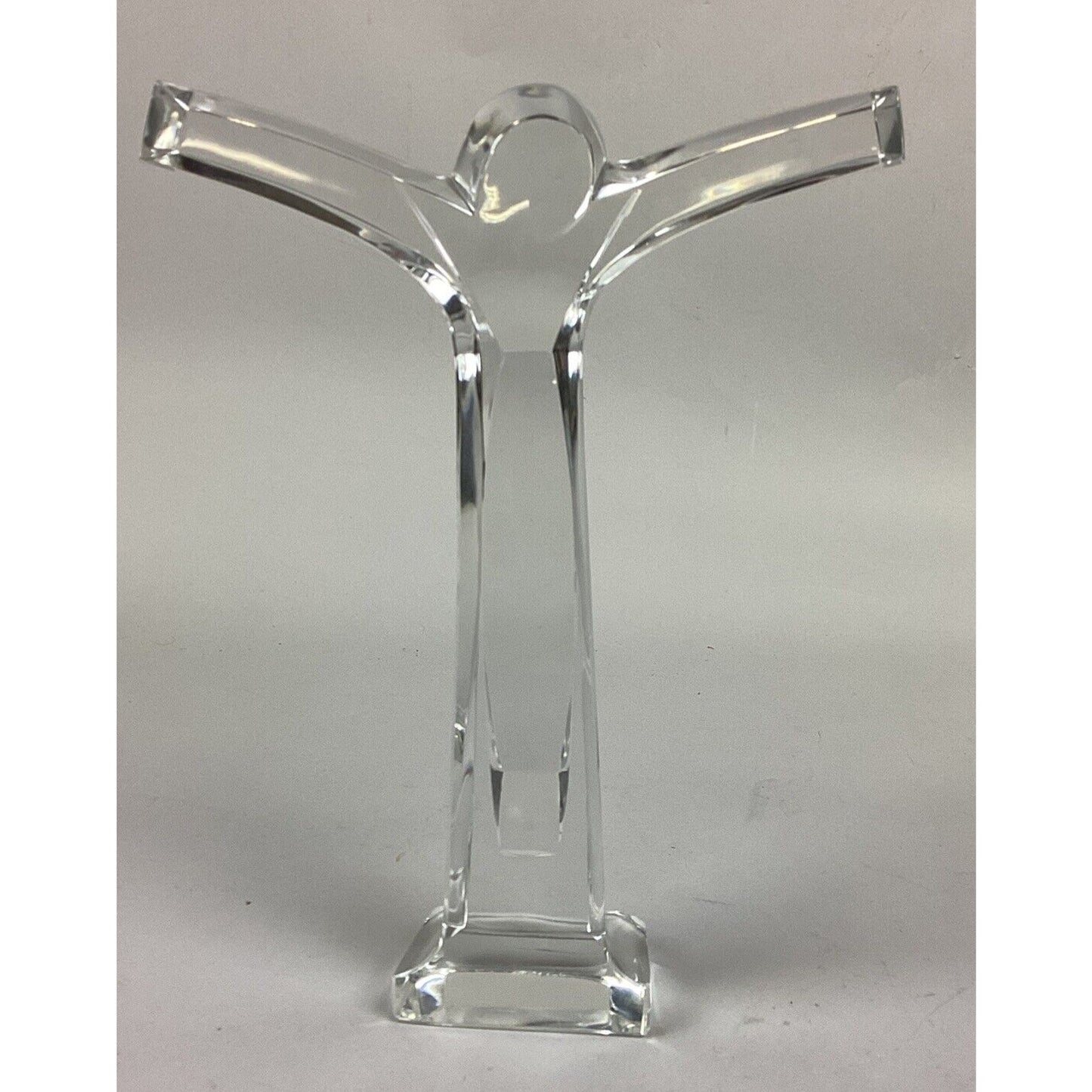 Val Saint Lambert Crystal Crucifix - 10 7/8” - Made In France