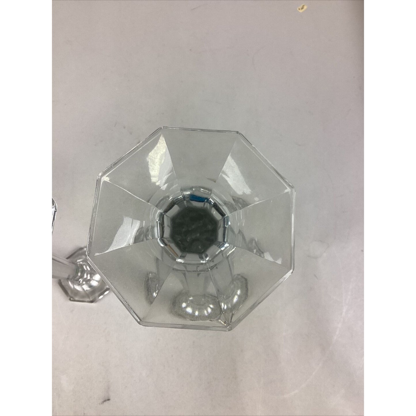 2 Large Clear Glass Vases With Octagonal Bases - 11.25”H