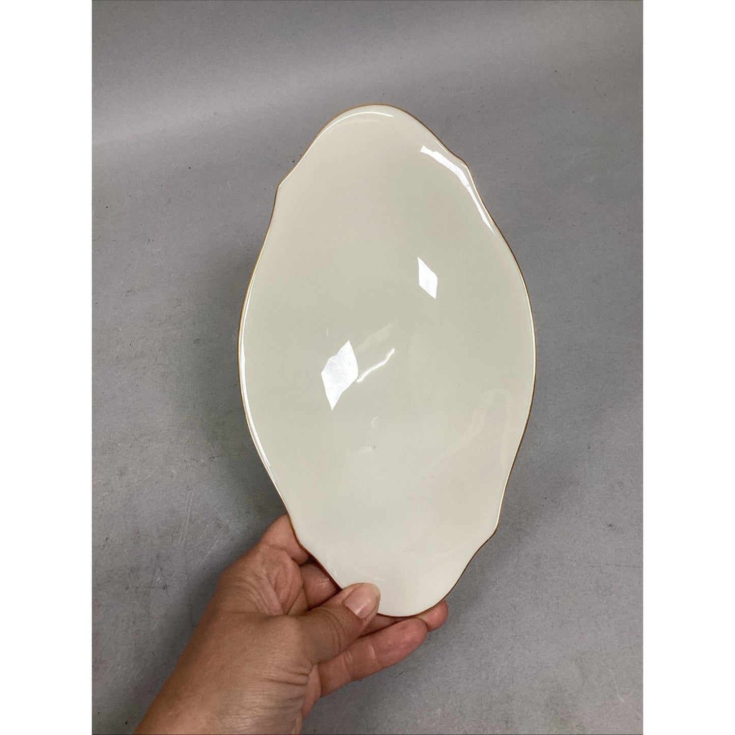 Vintage Lenox Double Leaf & Ivory China Oval Shaped Serving Candy/Nut Dishes