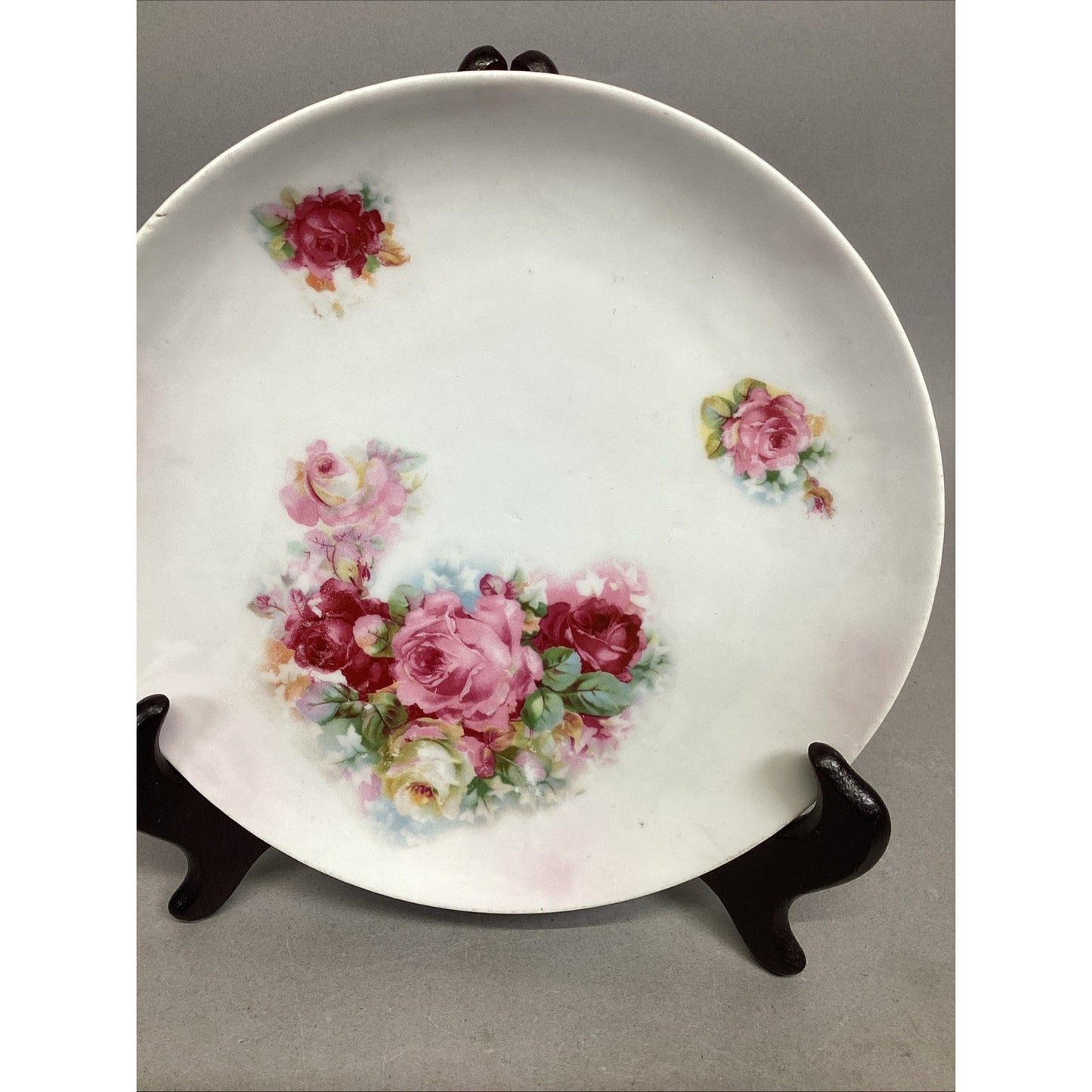 Decorative Pink Red Floral Porcelain Plate - Made In Germany - 7.5”D