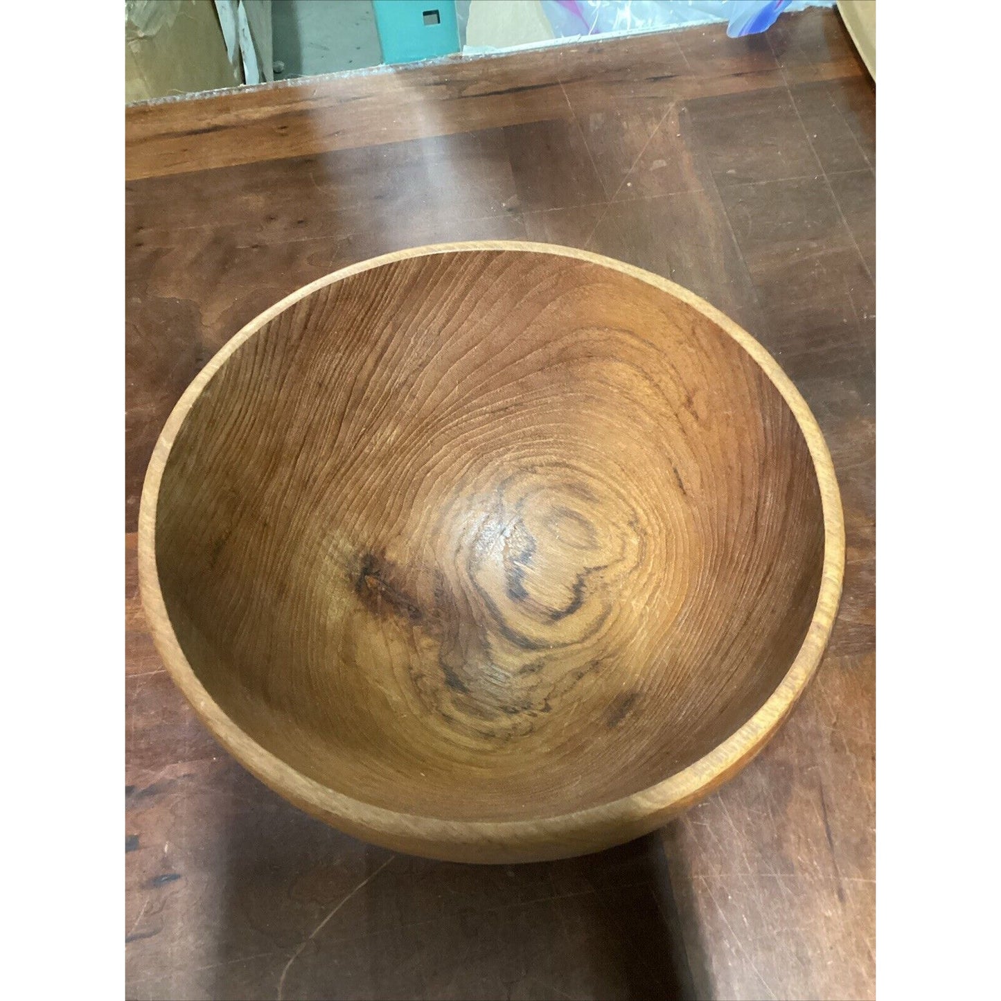 Set Of 2 Vintage Wooden Serving Salad Bowls - Medium & Large