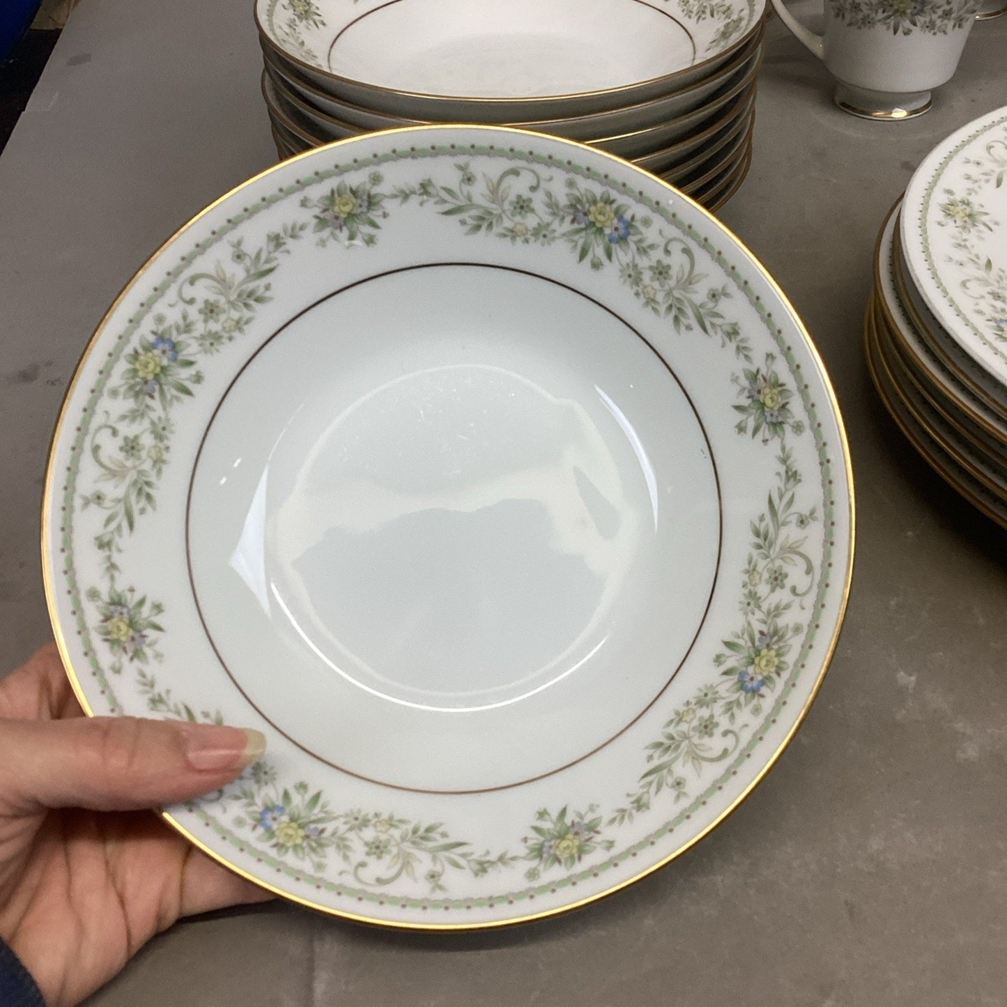 Set Of 58 Noritake Green Hill Fine China Set #2897 - Plates, Bowls, Cup/Saucers