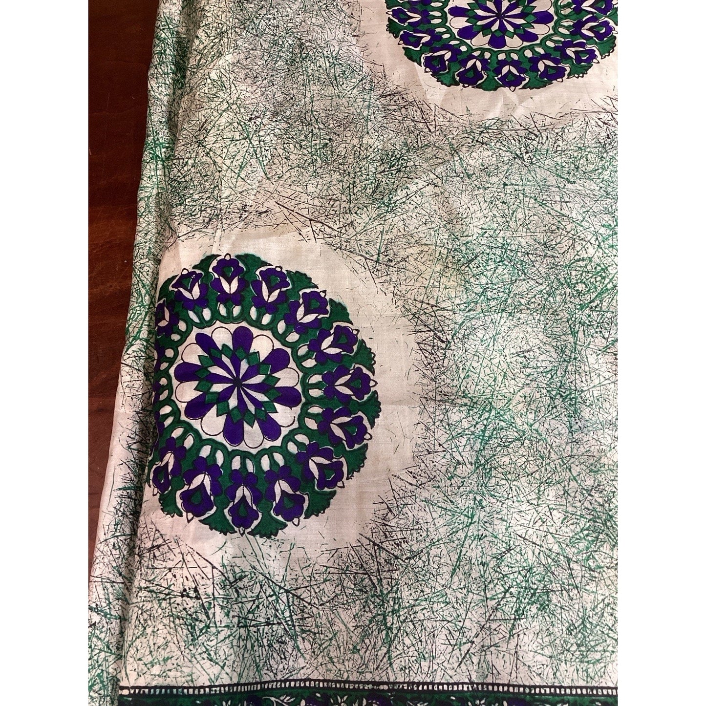 Vintage Silk Mandala Dupatta/Odhani Shawl - 200x45” - Pattern #10040
