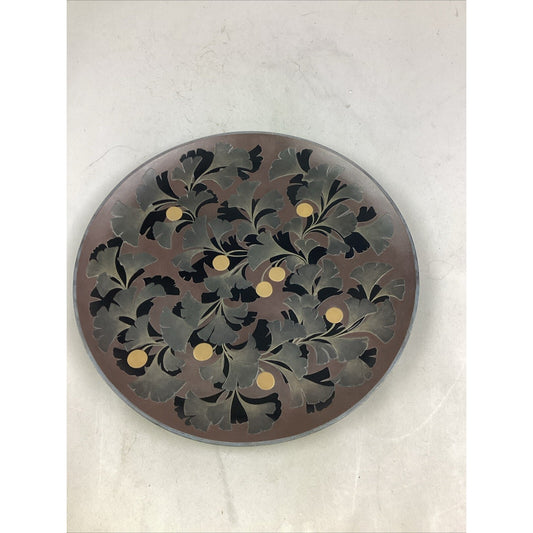 Large Brown Floral Serving Plate Appetizers Decorative Plate - 14”D