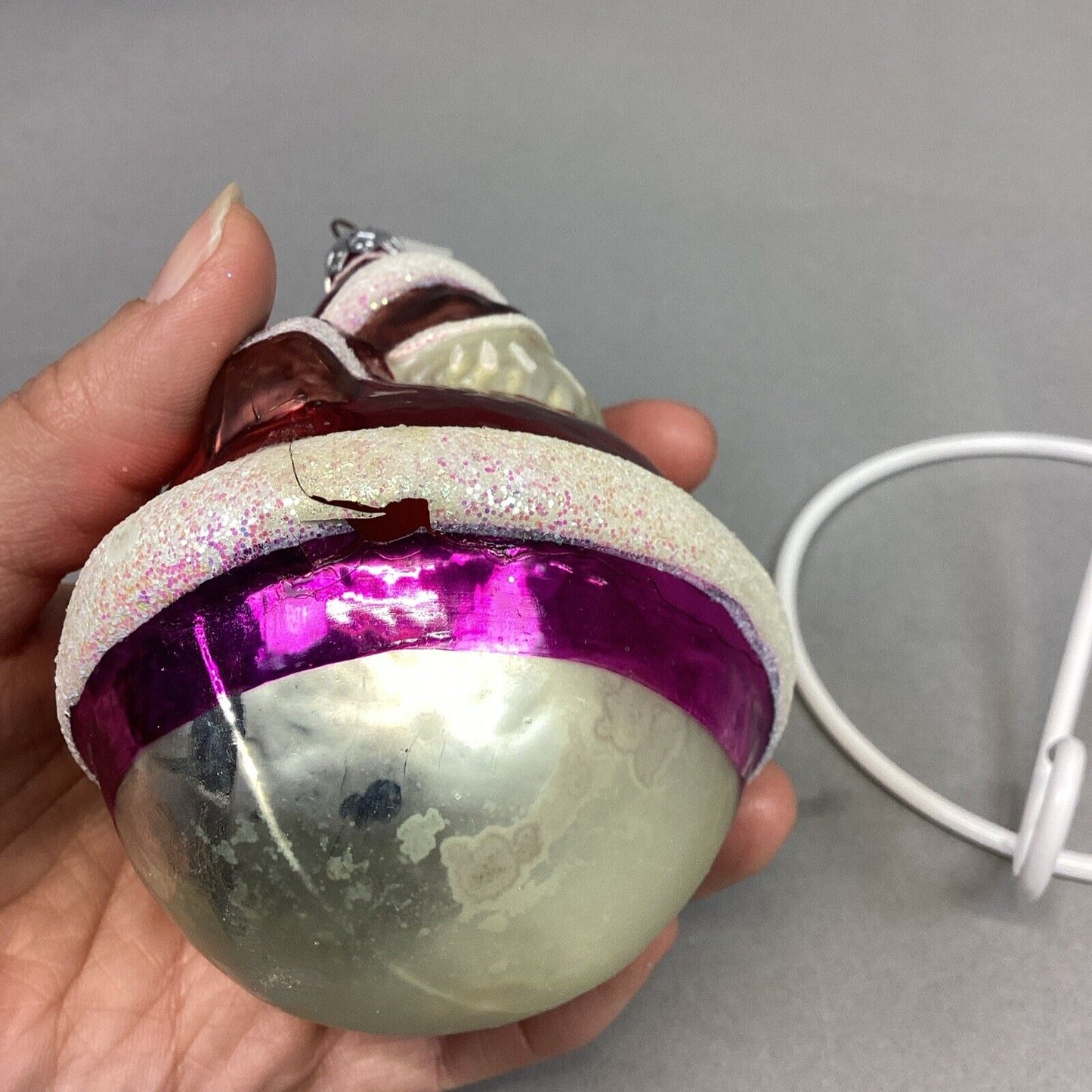 Radko HERITAGE African American SANTA Roly Poly Ornament 90-072-0 - Damaged