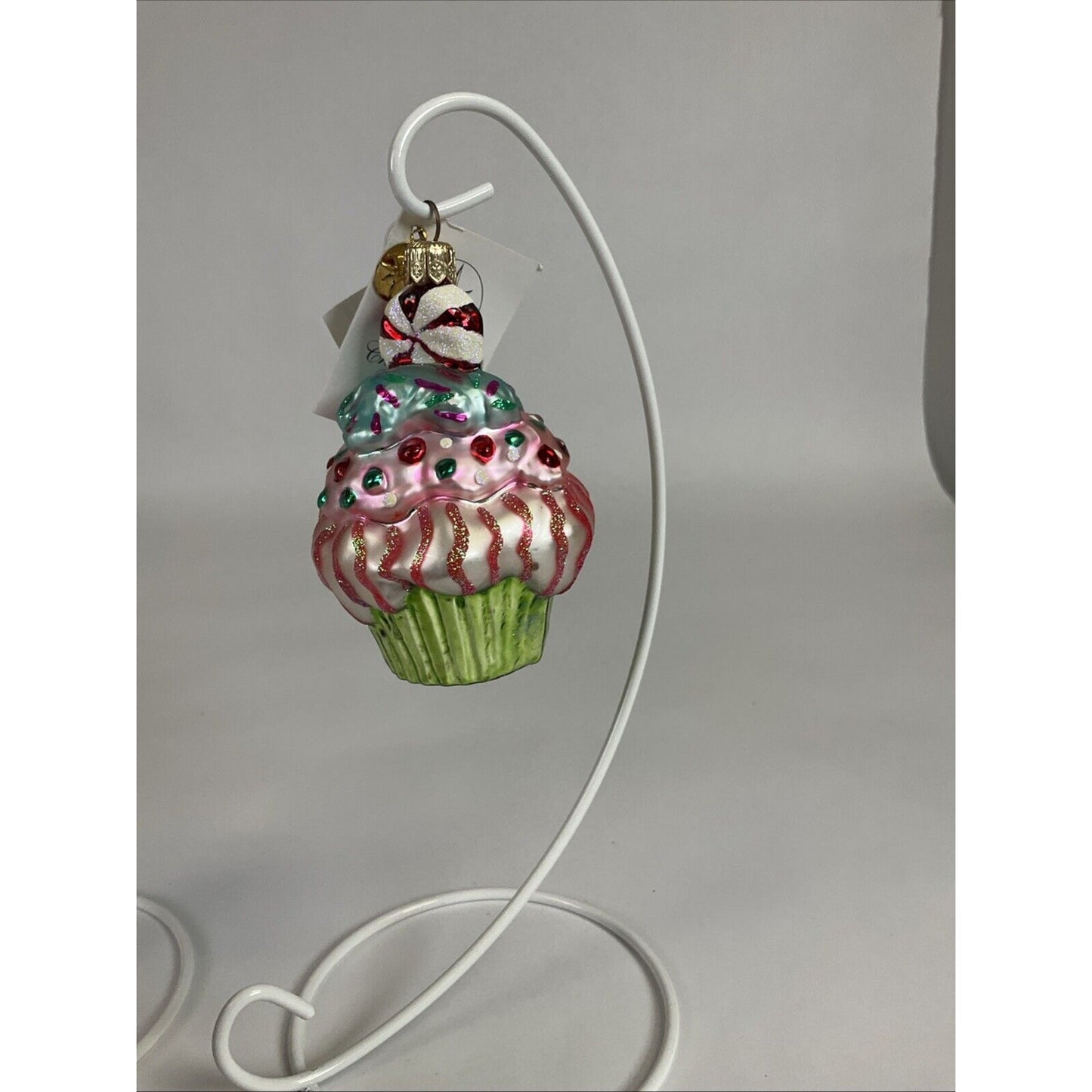 Christopher Radko Mint Confection Cupcake + Tiny Tootsies Christmas Ornaments