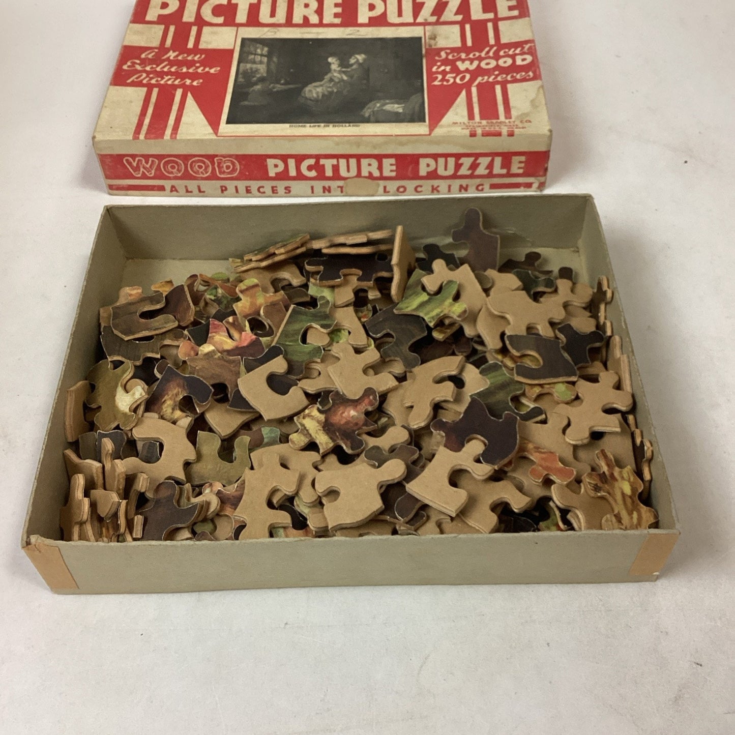 Vintage Wood Picture Puzzle - Home Life In Holland