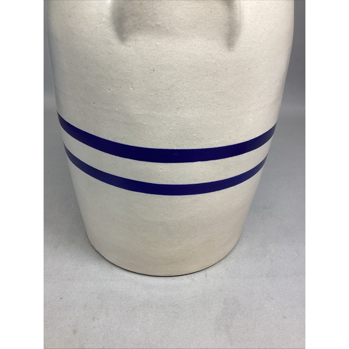 Robinson Ransbottom Butter Churn Crock 3 Gallon Blue Crown/Blue Striped - 14”H