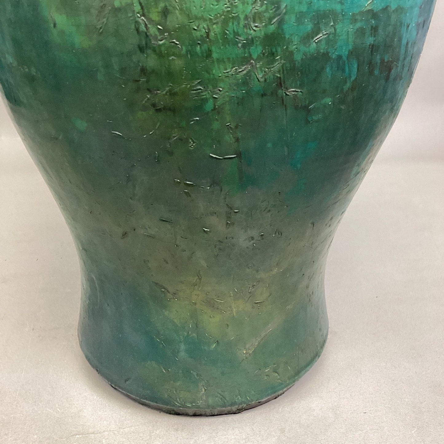 Handmade Turquoise Teal Large Vase - 17.5”H