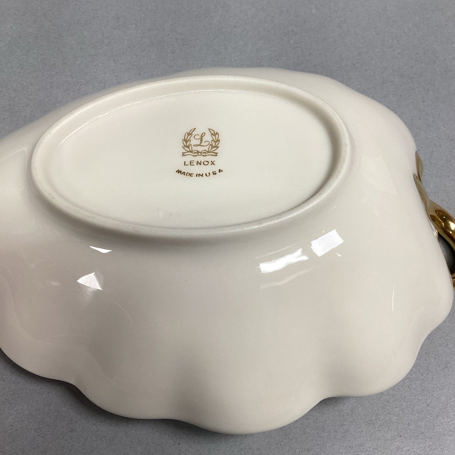 Lot Of 2 - Lenox Candy Nut Serving Dishes - Leaf Shaped/Banana Boat -Made In USA