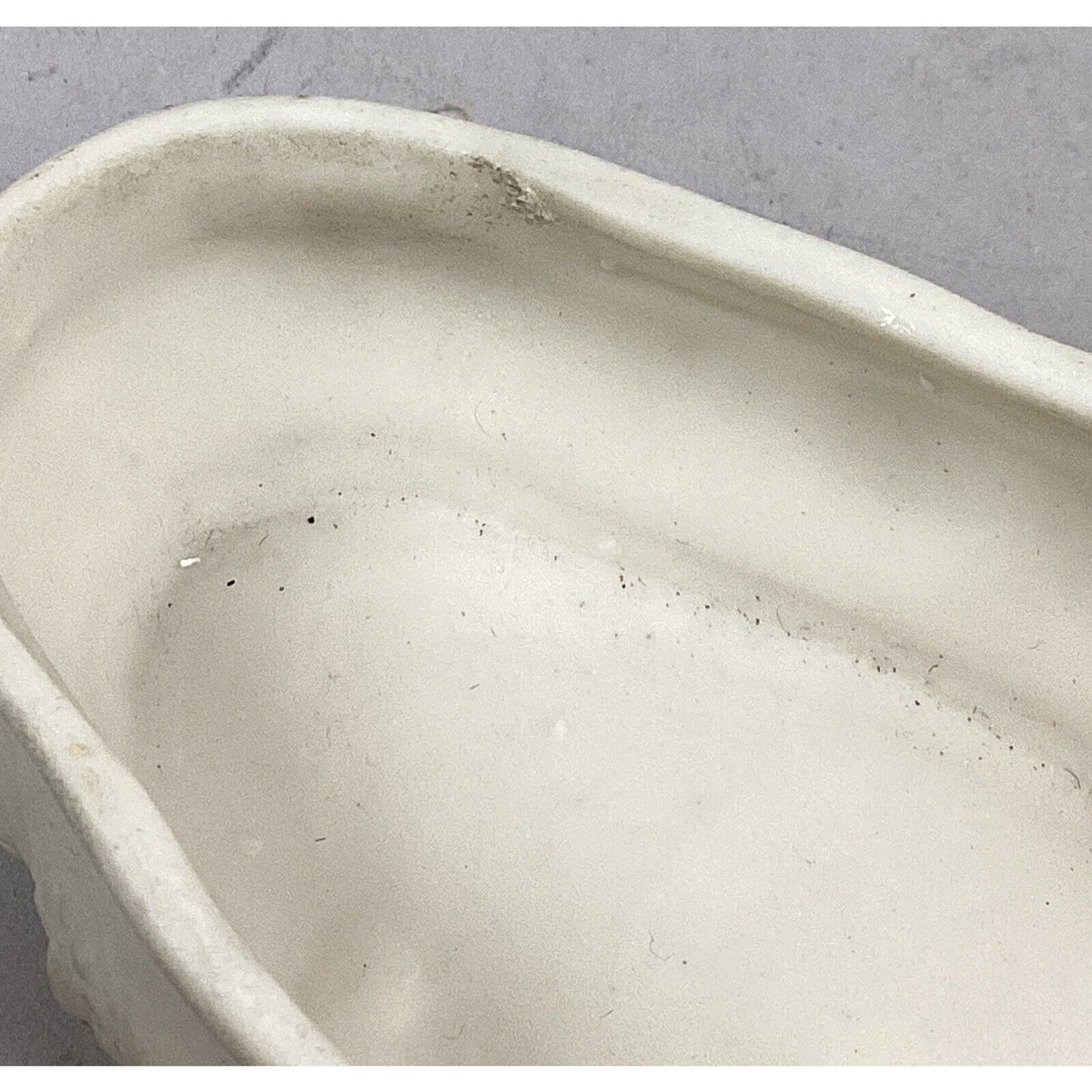 Vintage Bisque Porcelain Trinket Dish With Lid - 3”Hx4.25”Lx2”W