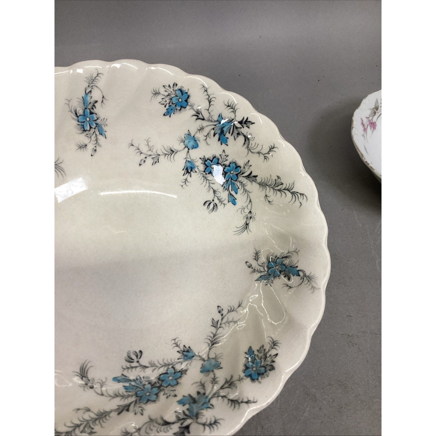 Fine Staffordshire Ware Blue Floral Bowl & Empress China Pink Floral Bowl