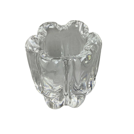 Vintage Orrefors Small Crystal Candle Holder - 3” - Made In Sweden