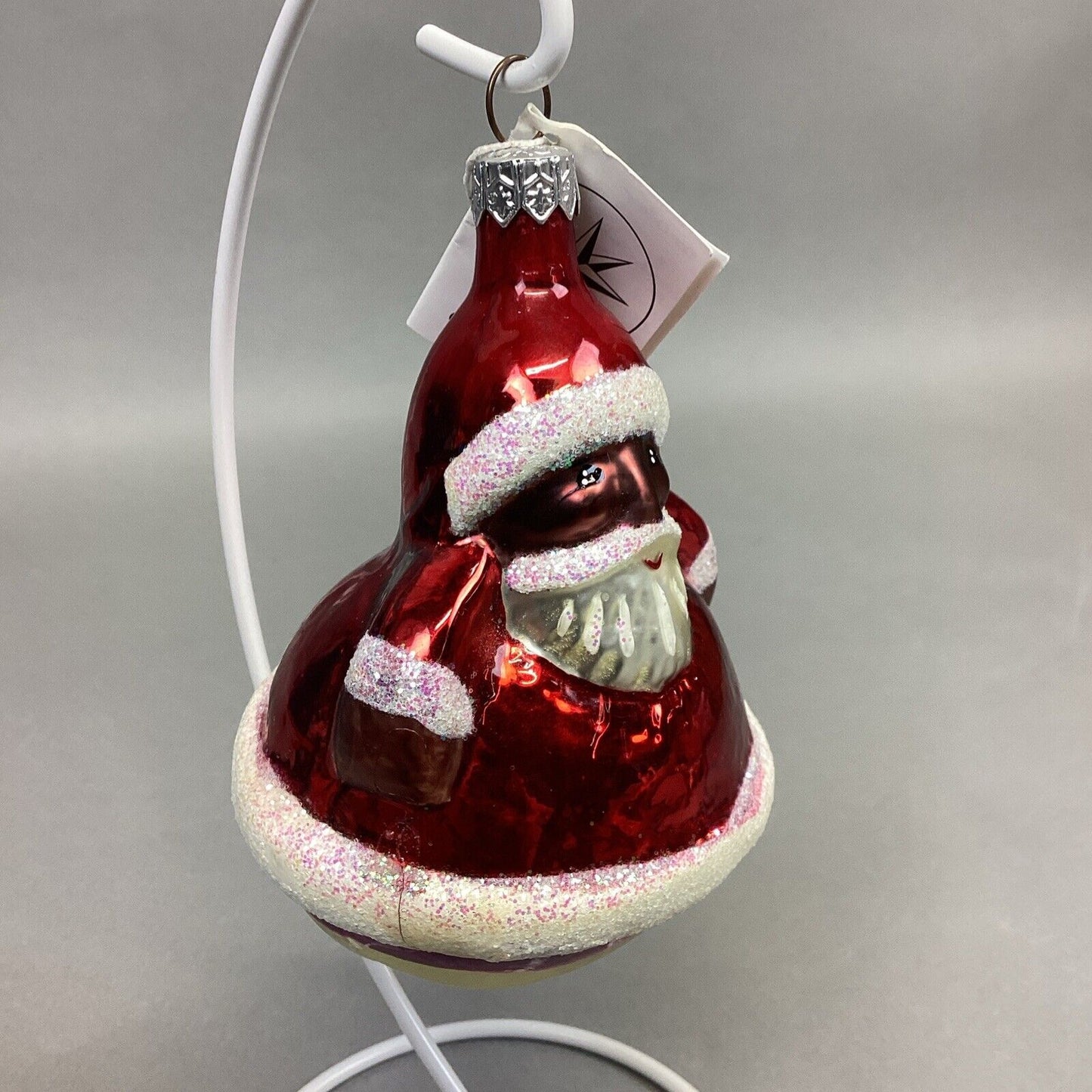 Radko HERITAGE African American SANTA Roly Poly Ornament 90-072-0 - Damaged