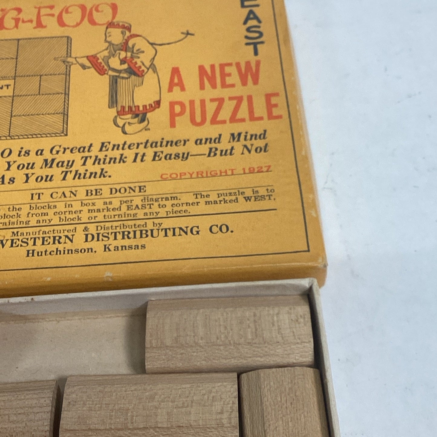 Rare Vintage 1927 Ching-Foo Klotski Wood Sliding Puzzle