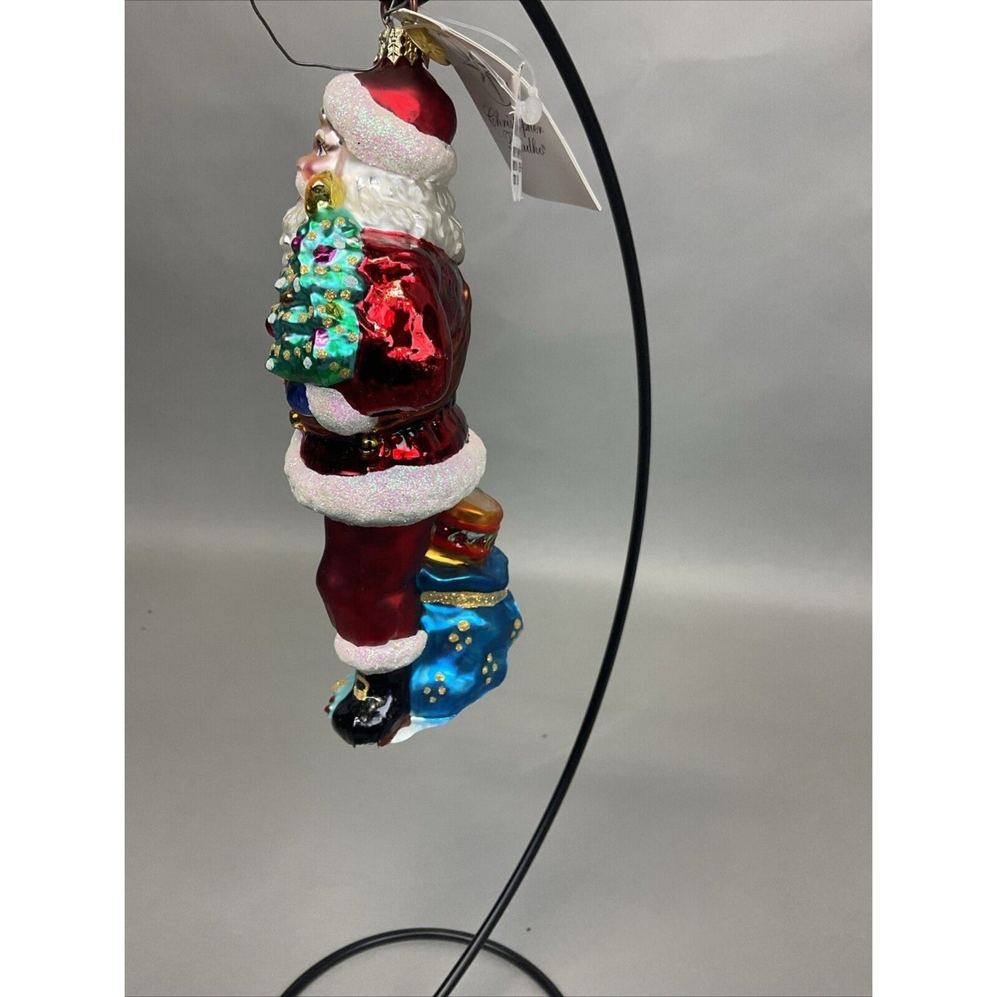 Radko Santa’s Banner Year + Santa In Blue Robe Christmas Ornaments / Damaged