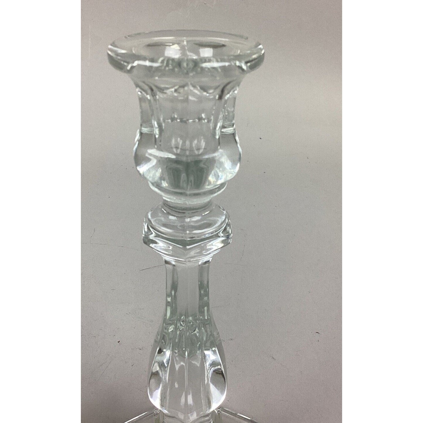 Set Of 2 Glass Candlestick Holders - 7.5”H