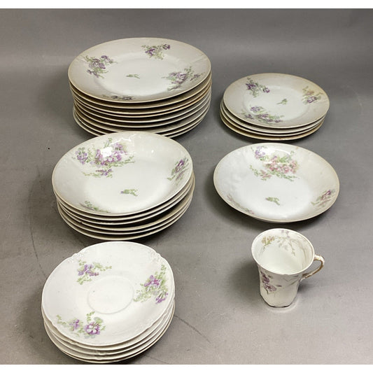 Set Of 26 - LS & S Limoges France Floral Plate/Bowl Set