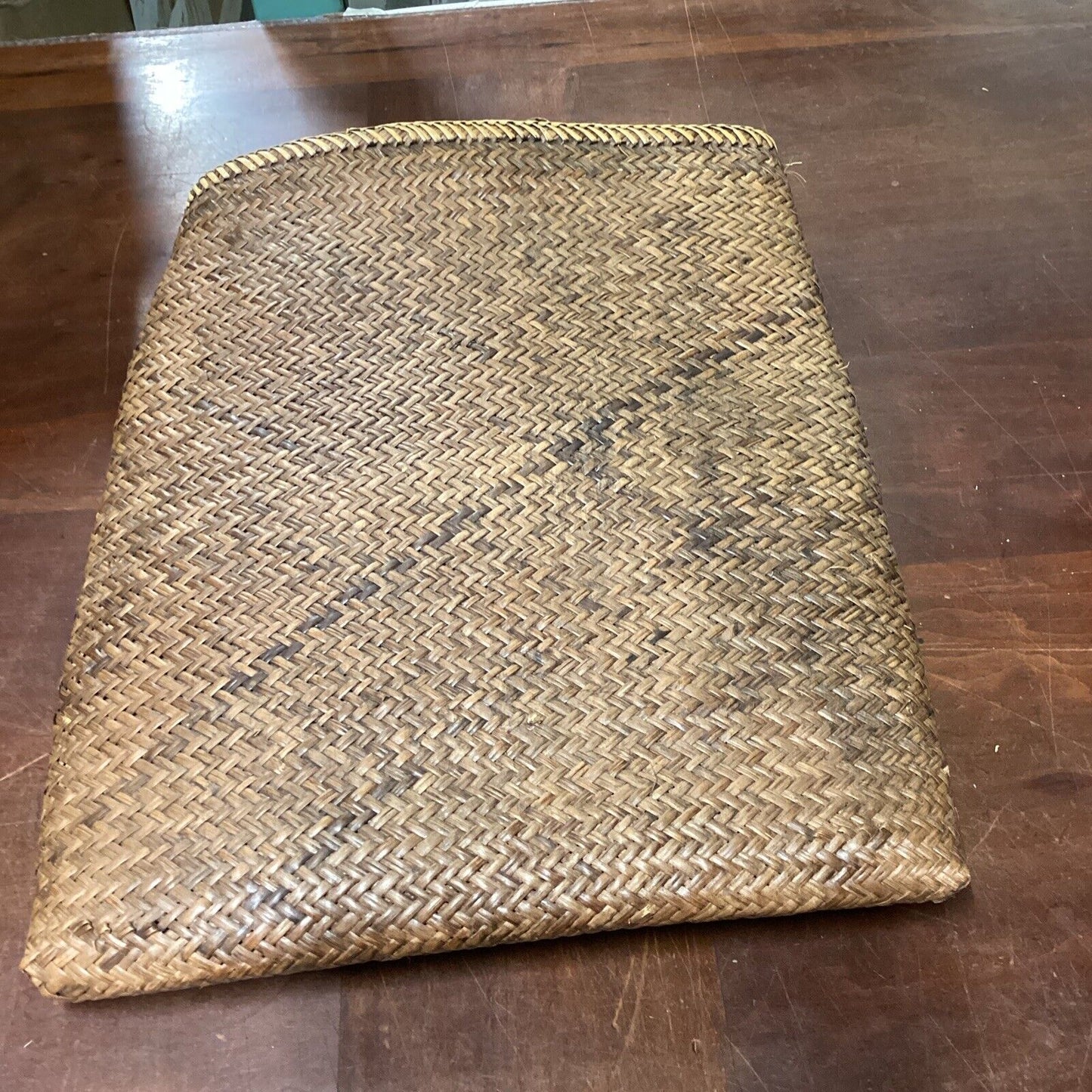 Vintage Handwoven Wicker Basket Backpack - 19x16”