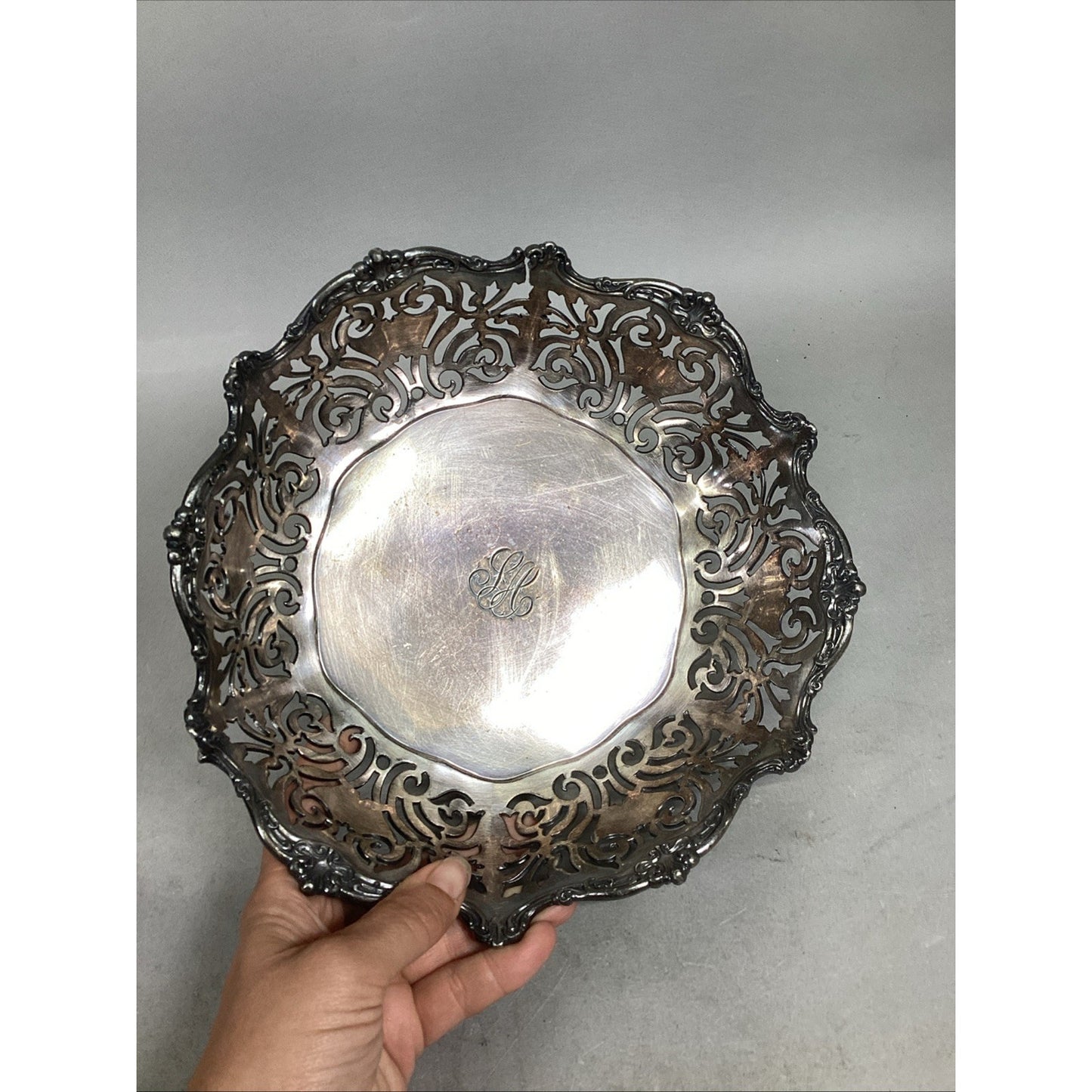 Reed & Barton Silverplate Pierced Footed Fruit Bowl #4865