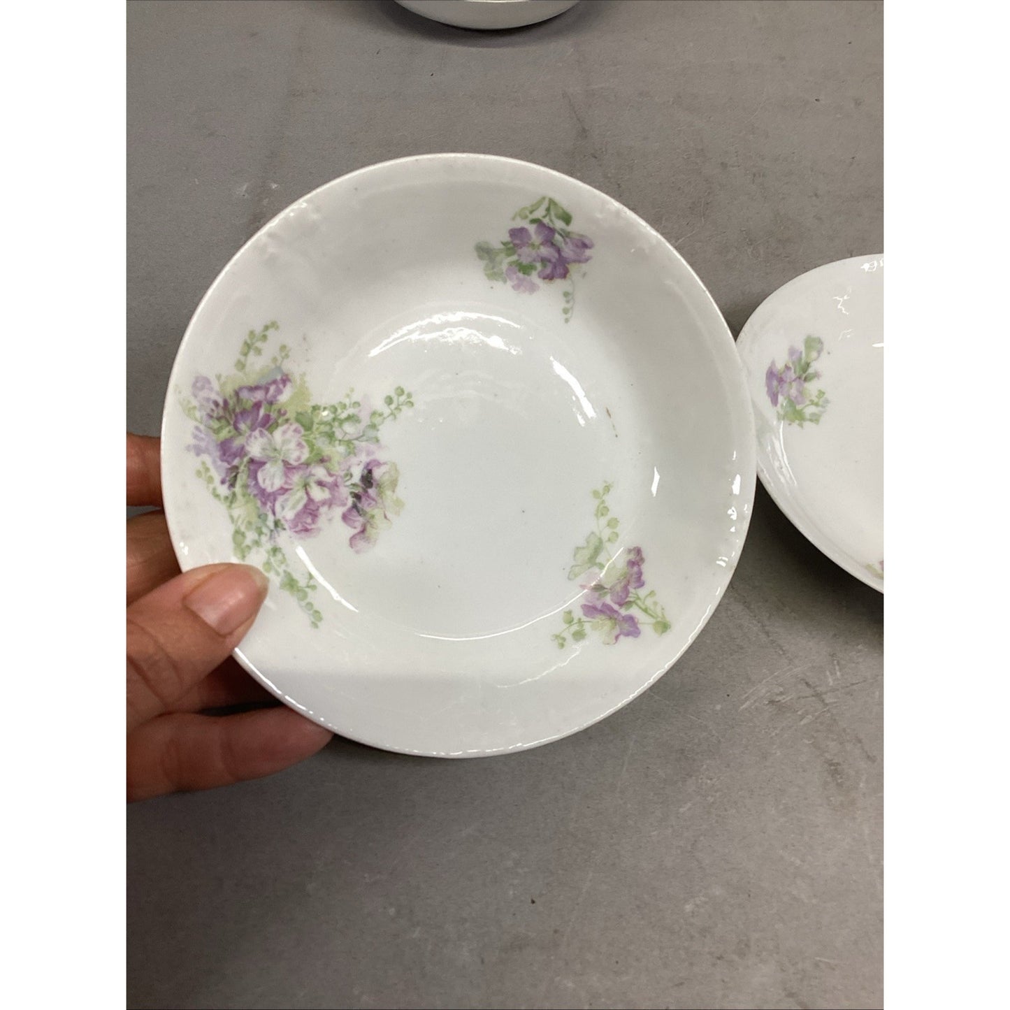 Set of 20 Limoges France Lavender Floral Plates/Bowls/Saucers