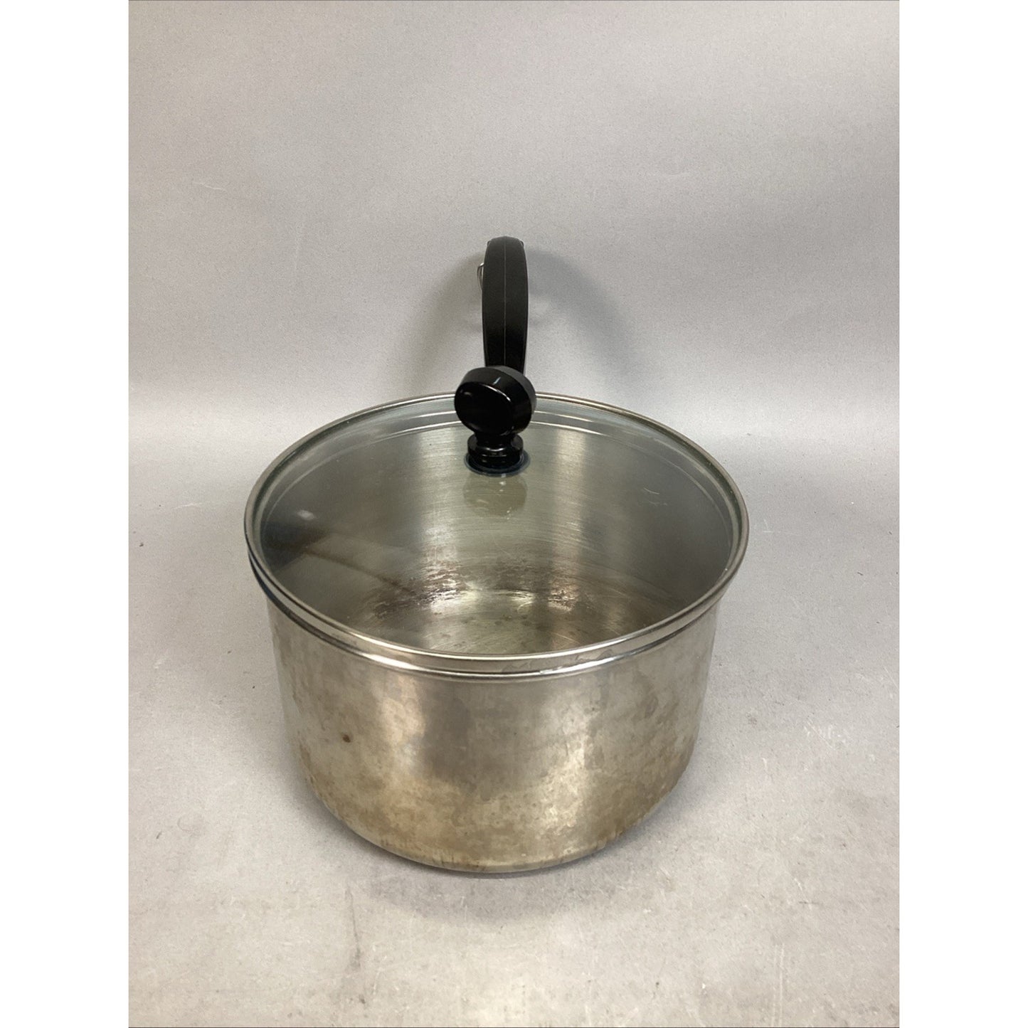 Vintage Farberware Stainless Steel 3 Quart Pot With Glass Lid