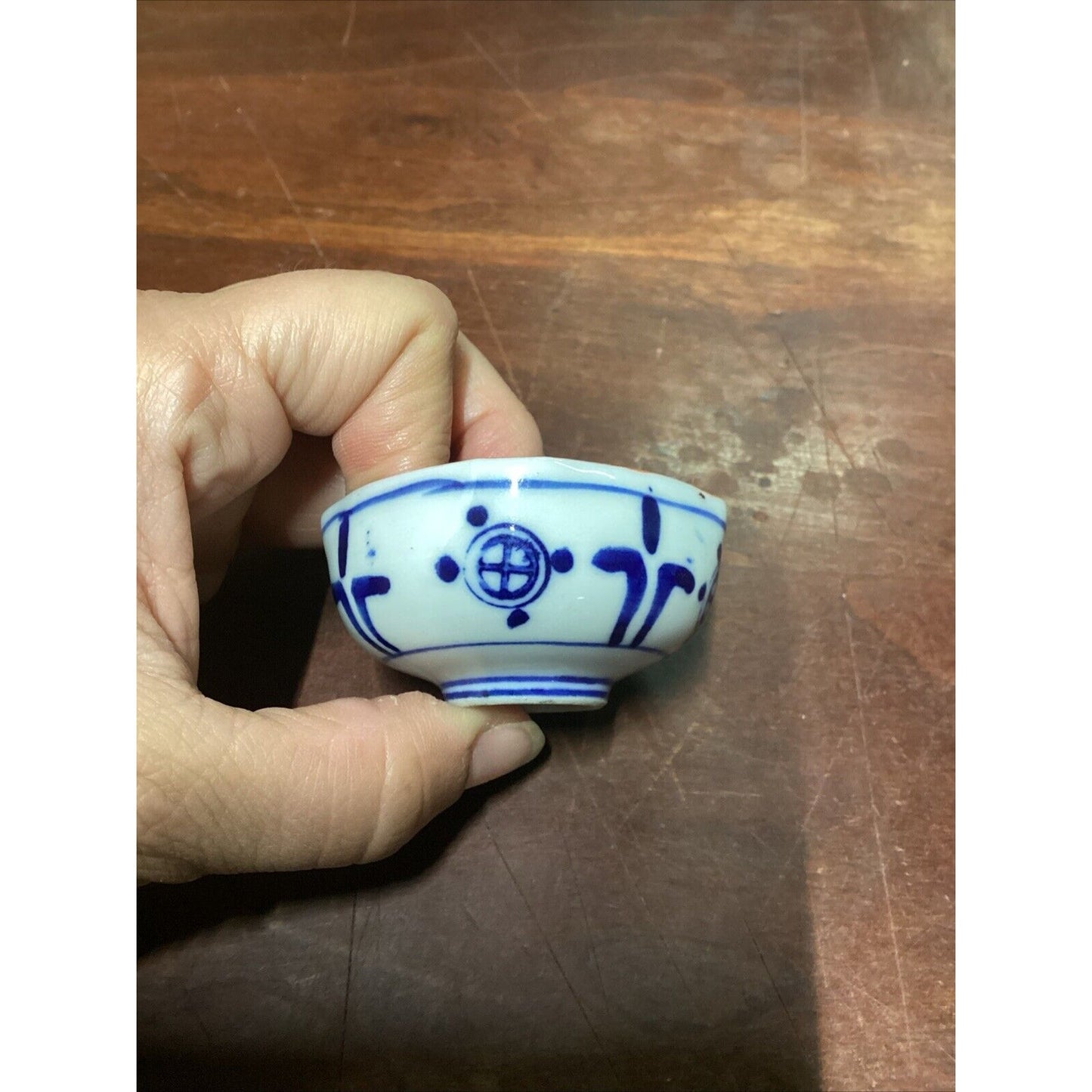 Vintage Porcelain Hand Painted Chinese Japanese Asian Trinket Dish - 1”Hx2”D