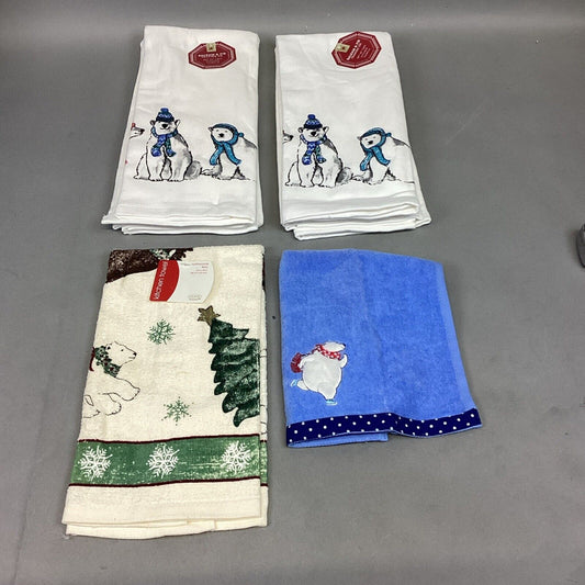 2 Balsam & Fir Polar Bear Kitchen Towels, 1 Northwoods Terry Kitchen Towel