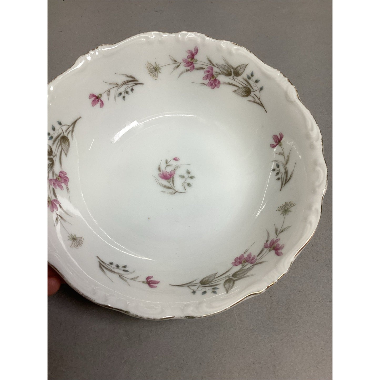 Fine Staffordshire Ware Blue Floral Bowl & Empress China Pink Floral Bowl