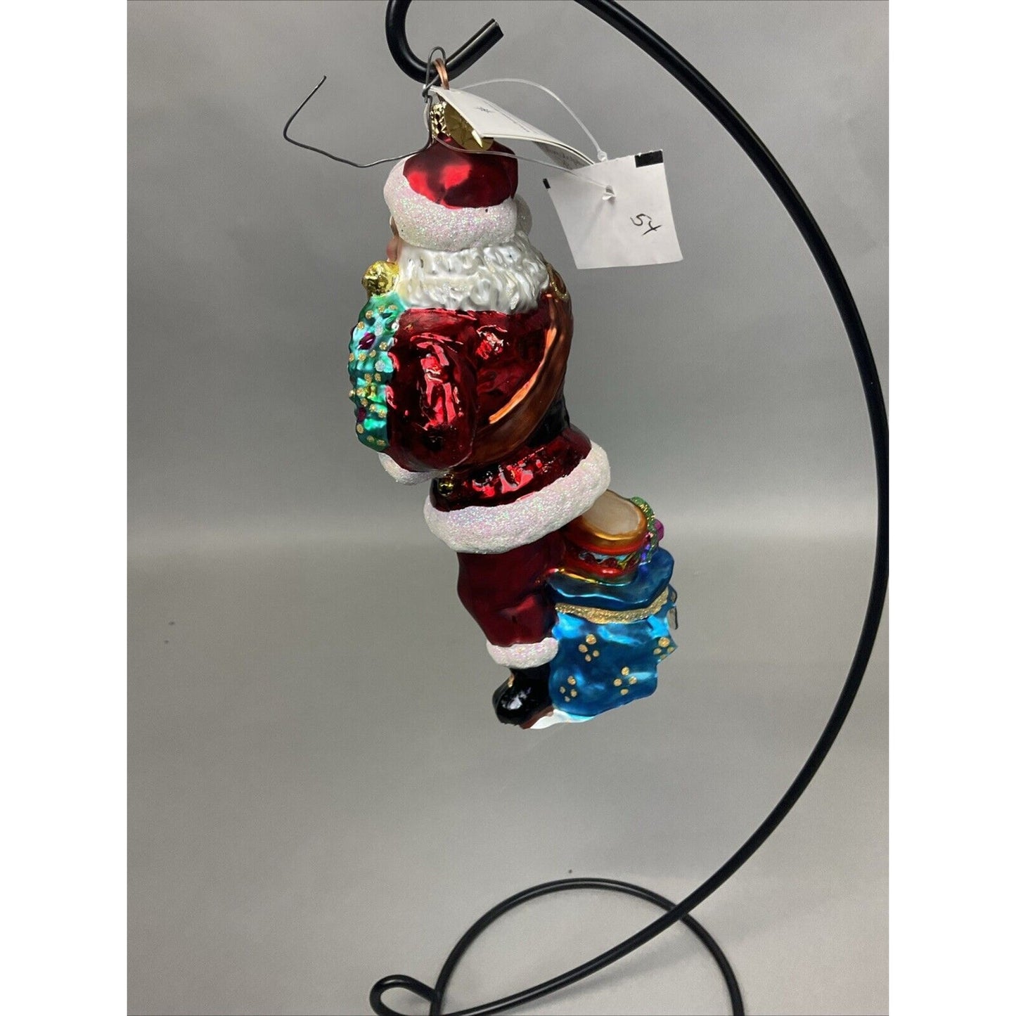 Radko Santa’s Banner Year + Santa In Blue Robe Christmas Ornaments / Damaged