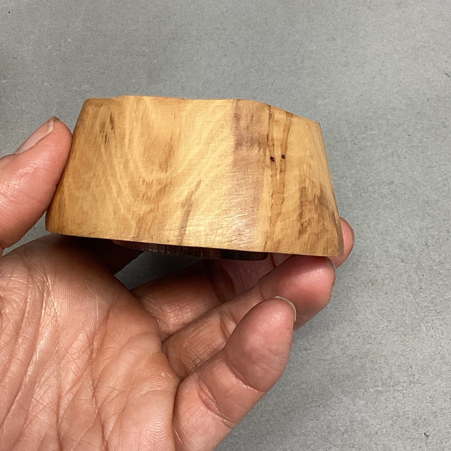 Set Of 2 Hand Carved Wooden Trinket Dishes/Catchall