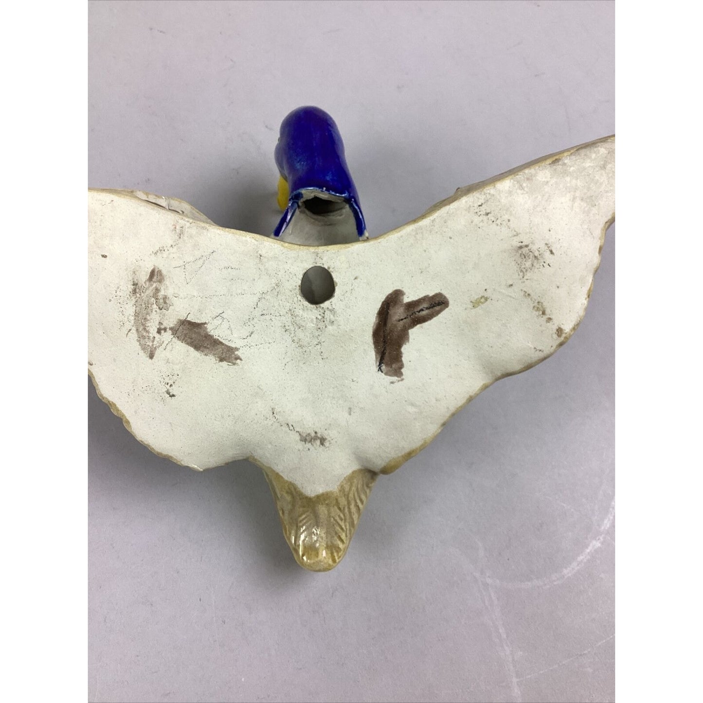 Vintage Flying Yellow Duck W/ Blue Head Wall Decoration - 7”