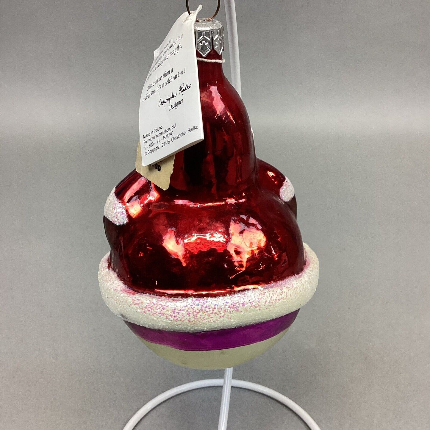 Radko HERITAGE African American SANTA Roly Poly Ornament 90-072-0 - Damaged