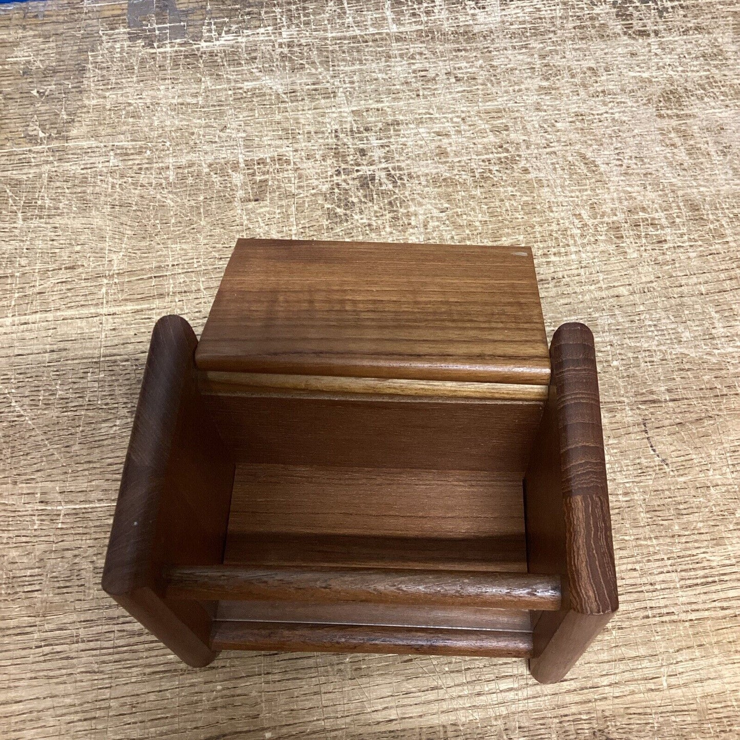 Dolphin Genuine Teakwood Wooden Recipe Box Or Candle Holder