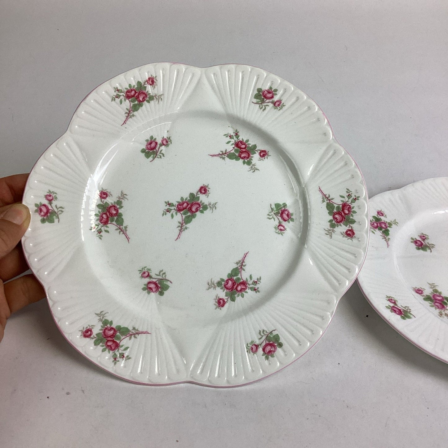 Set Of 2 Shelley Bridal Rose Fine Bone China Salad Plates - #13545 - England