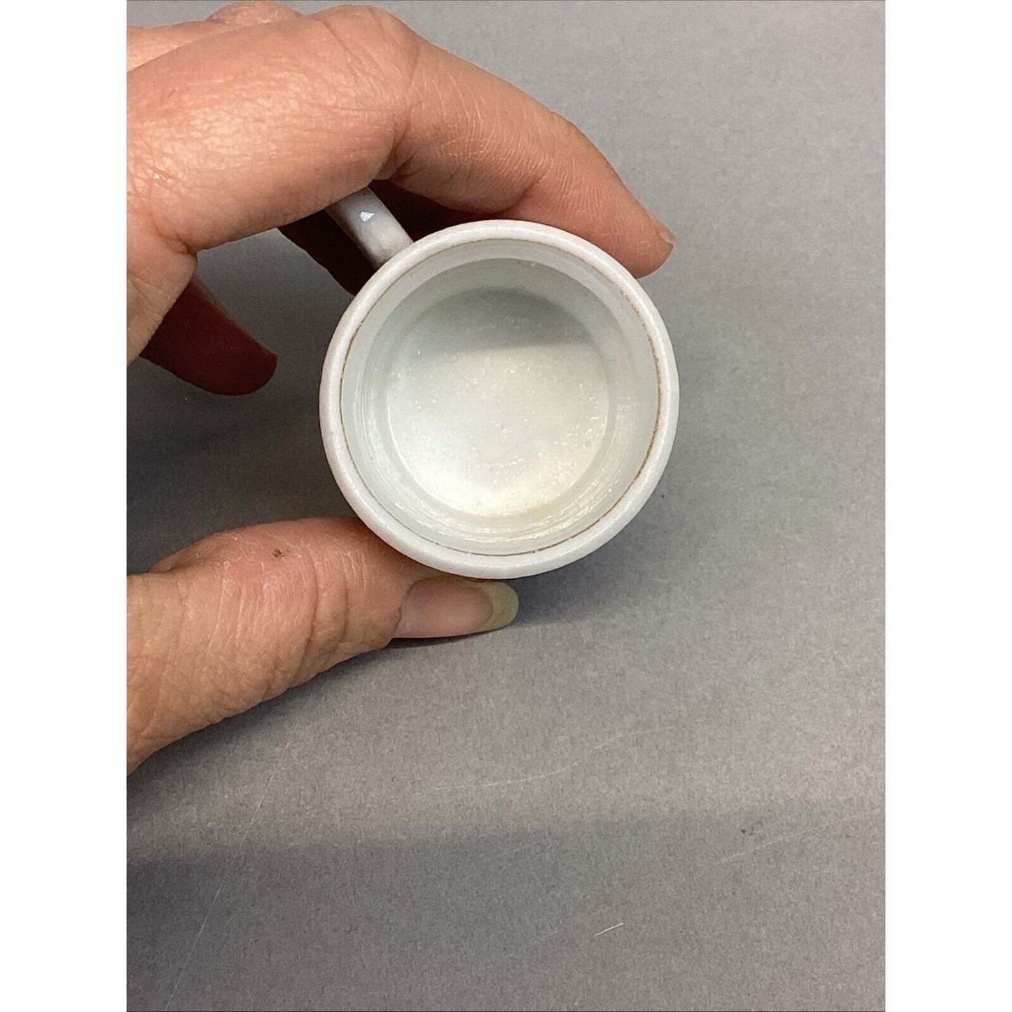Antique Miniature Porcelain Sentimental Tea Cup "Love The Giver"