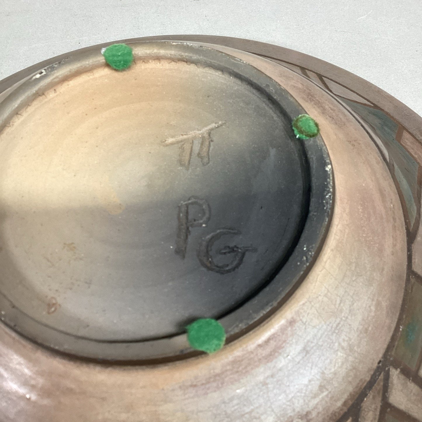 Handmade Pottery Large Geometric Shape Salad Or Fruit Bowl - 13”D