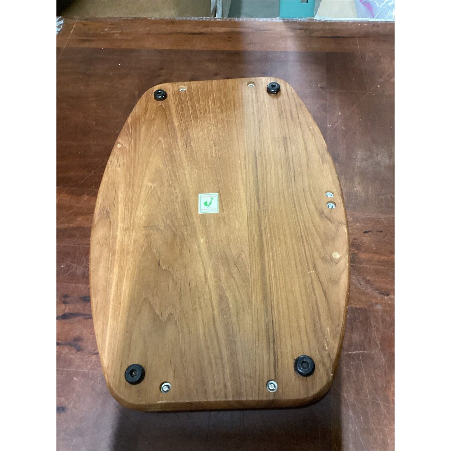 Goodwood Genuine Teak Fish Meat Footed Cutting Board With Handles - 19x13”