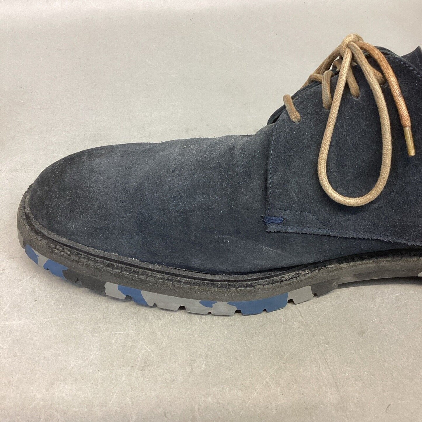 Sergio Rossie Blue Suede Oxford Shoes With Blue Camo Bottoms #4620 - 9
