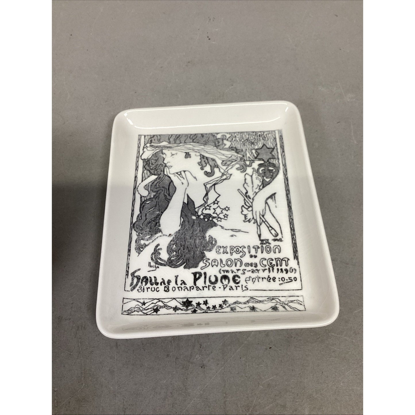 3 Belle Epoque Trinket Trays French Actresses - Made In Paris, France - 6x5”