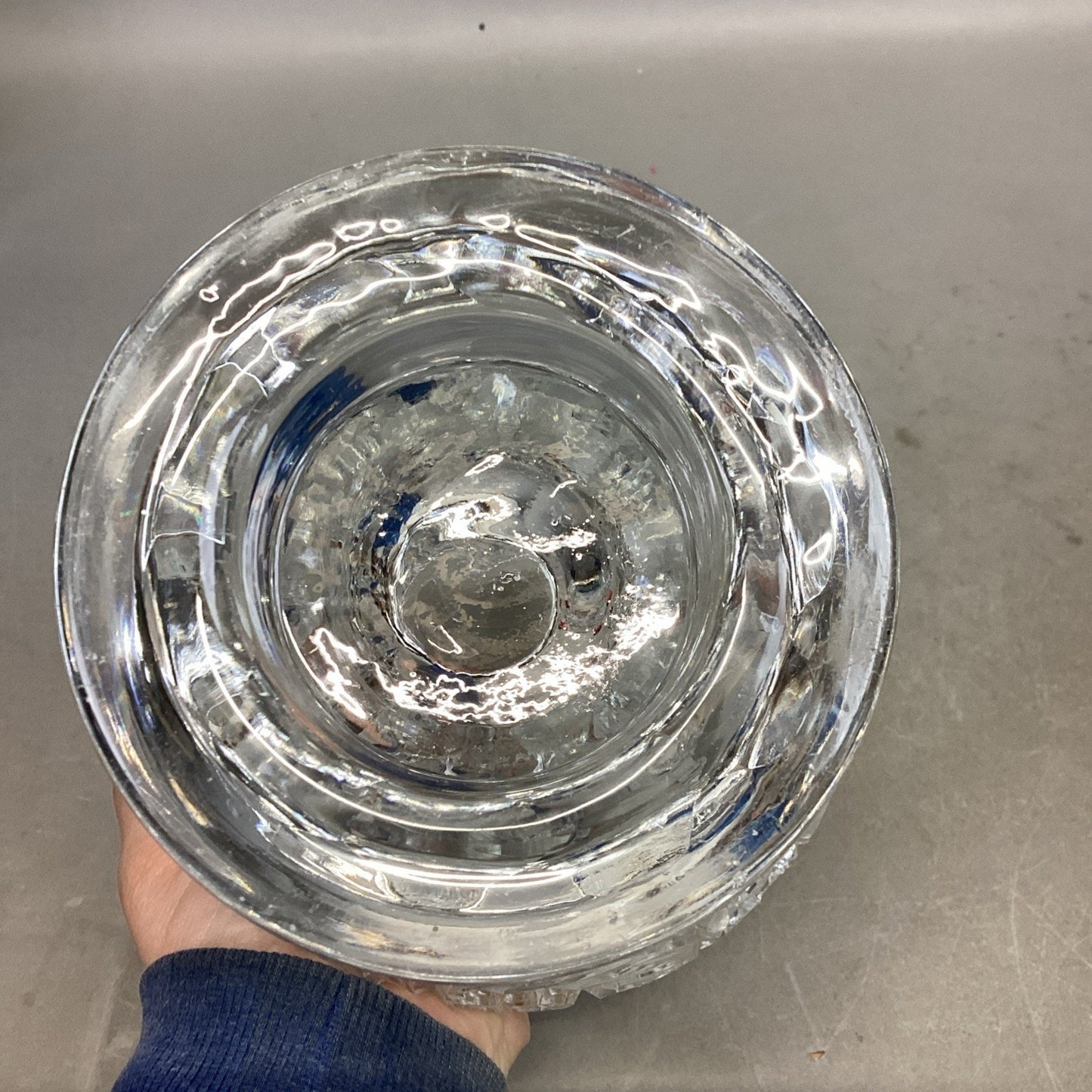 Vintage Cut Glass Centerpiece Or Candy Dish - 7”H