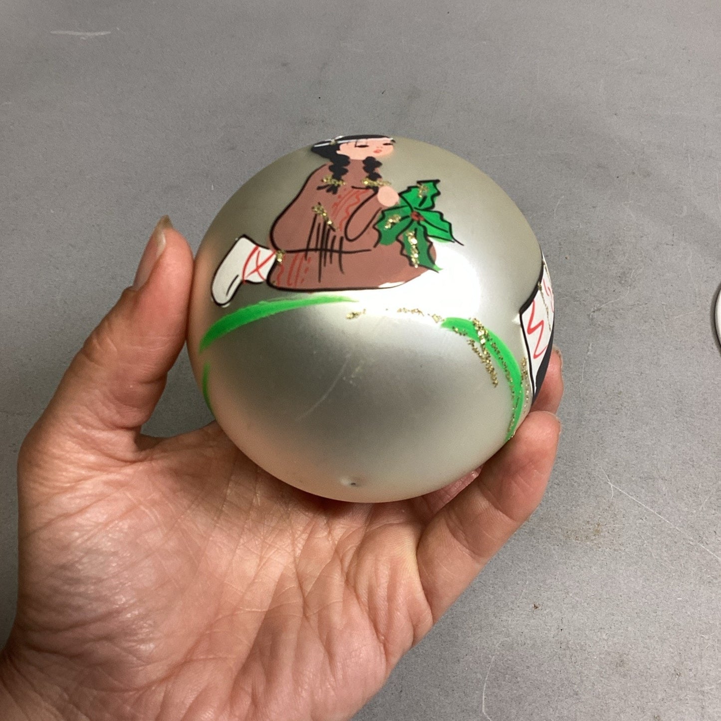 Antique Handblown Glass Christmas Ornament West Germany Native American