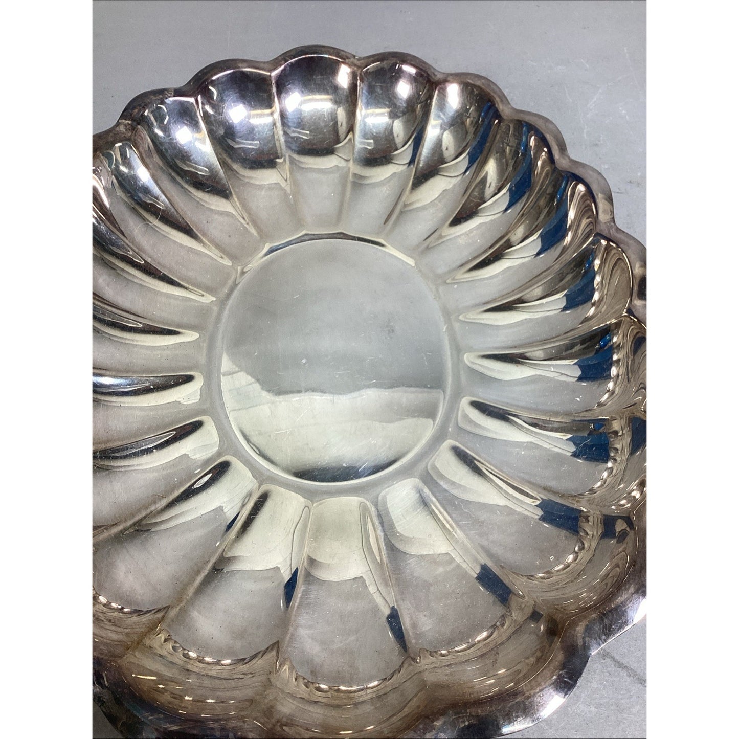 Reed & Barton #110 Holiday 15x11x2 Inch Scalloped Silver Plated Dish
