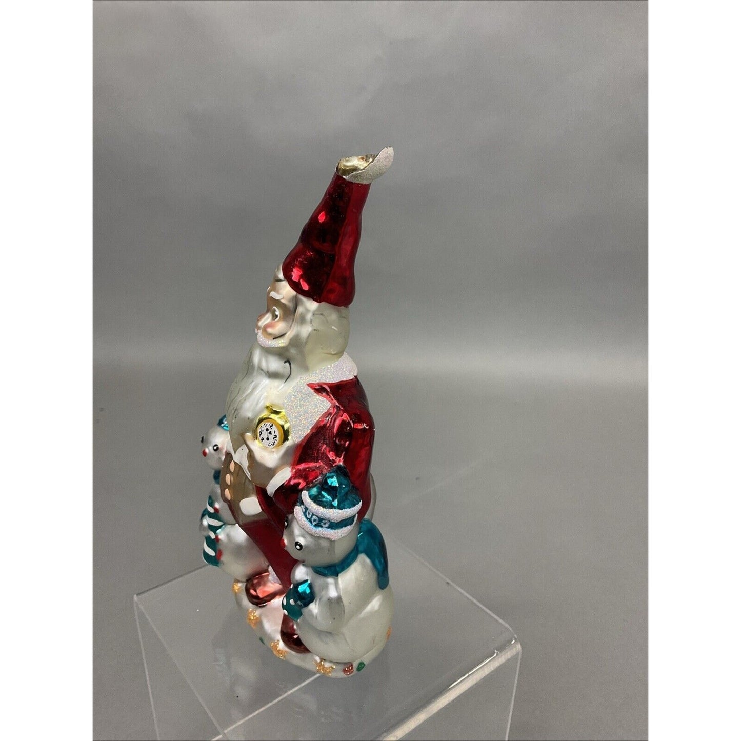 Radko Saks 5th Ave Santa Millenium + Santa List Christmas Ornaments / Damaged