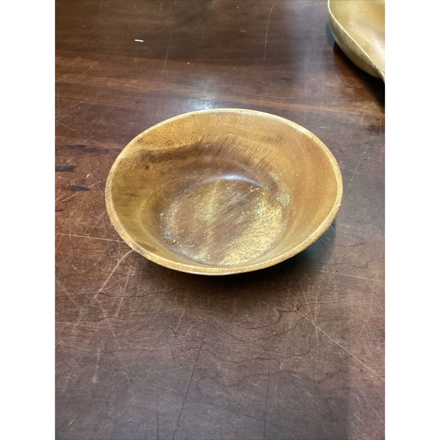 Set Of 3 Vintage Teak Wooden Bowl, Pea Pod Bowl & Serving Tray