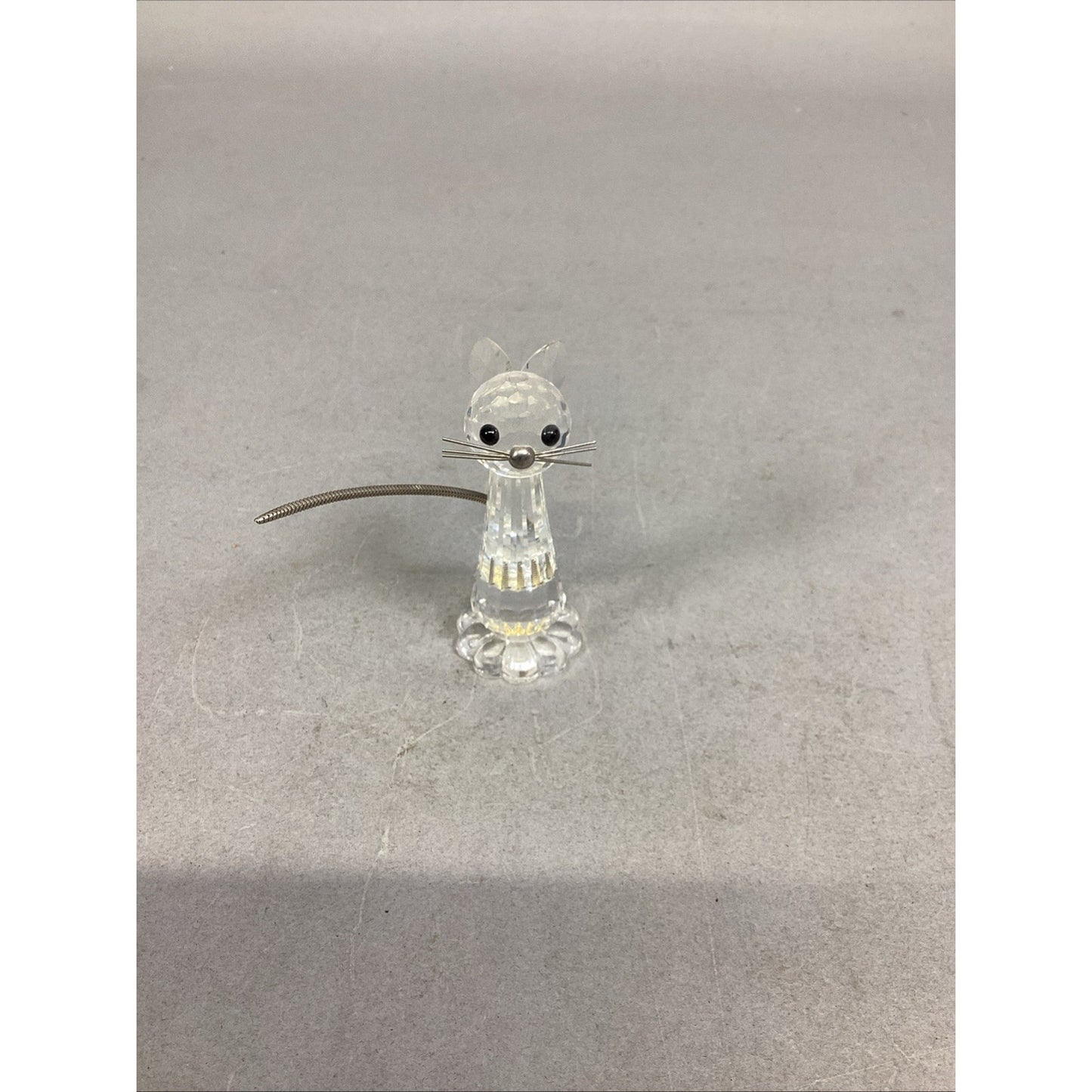 Swarovski Crystal Cat with Metal Whiskers & Flex Tail Figurine - 3”